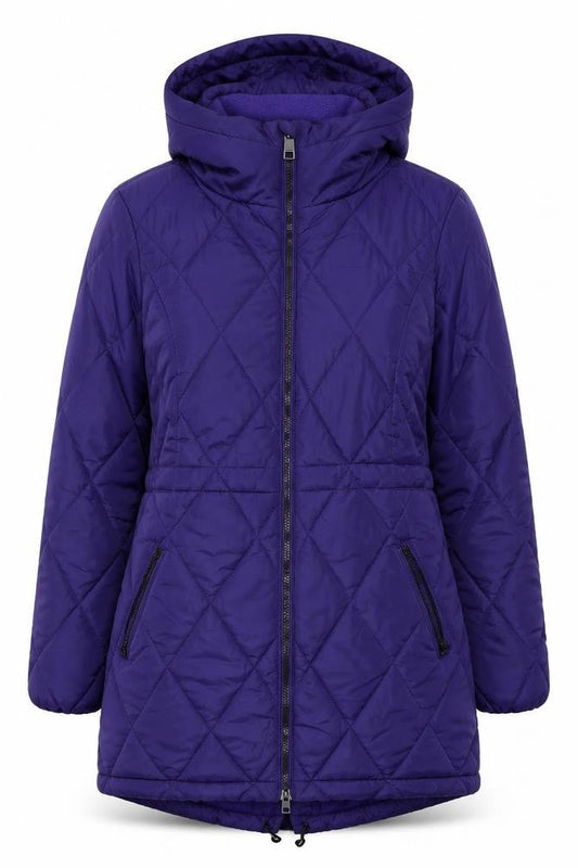 Marks & Spencer Womens Purple Puffer Jacket Size 8 Hooded Quilted Coat