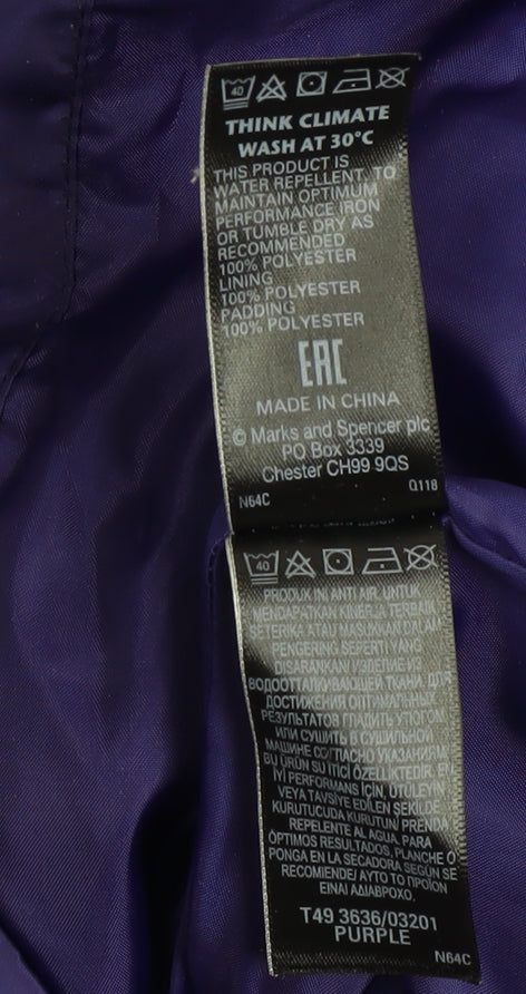 Womens UK Size 8 Marks and Spencer Purple Puffer Jacket