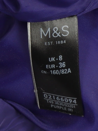 Womens UK Size 8 Marks and Spencer Purple Puffer Jacket