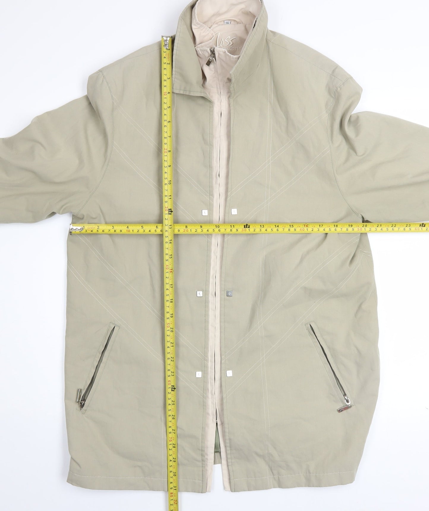 Womens UK Size 14 Klass Collection Beige Rain Coat
