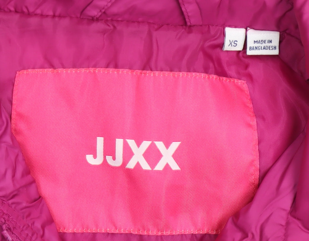 Womens UK Size XS JJXX Pink Puffer Jacket