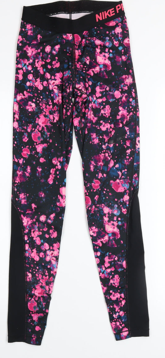 Womens UK Size XS Nike Slim Fit Leggings Multicoloured Leggings