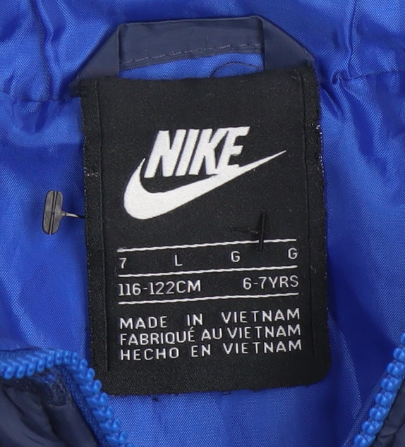 Boys UK Size 6-7 Years Nike Blue Puffer Jacket