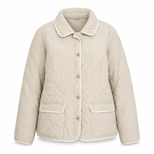Womens UK Size 14 CC Beige Quilted Coat