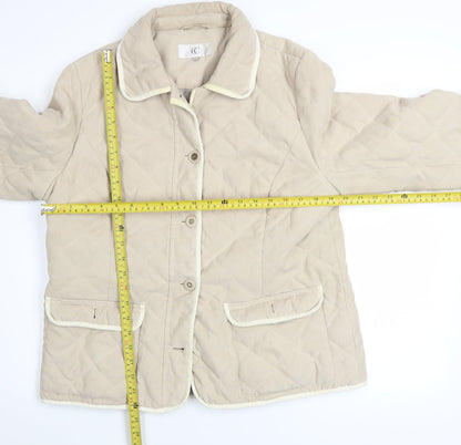 Womens UK Size 14 CC Beige Quilted Coat