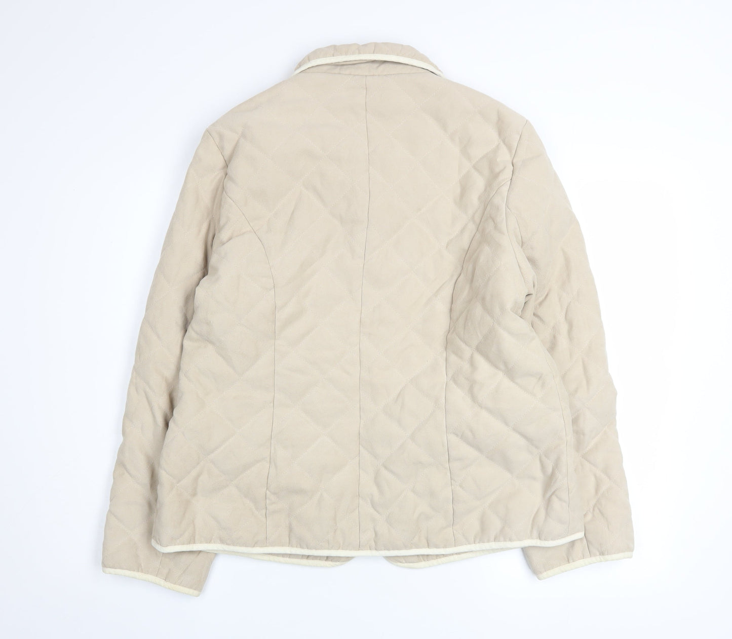 Womens UK Size 14 CC Beige Quilted Coat