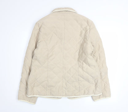Womens UK Size 14 CC Beige Quilted Coat