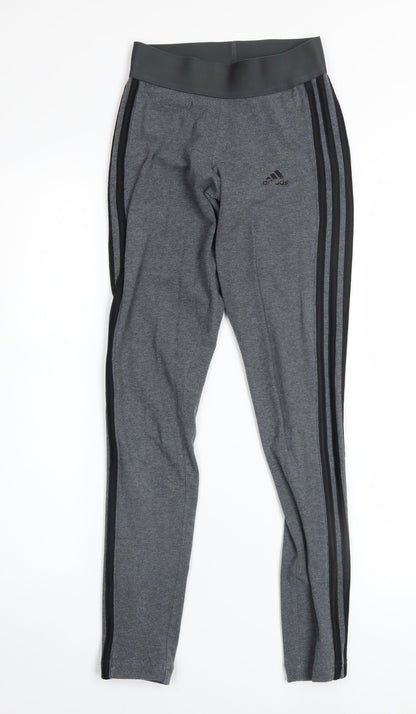 Womens UK Size 2XS adidas Slim Fit Leggings Grey Leggings