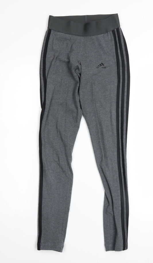 Womens UK Size 2XS adidas Slim Fit Leggings Grey Leggings