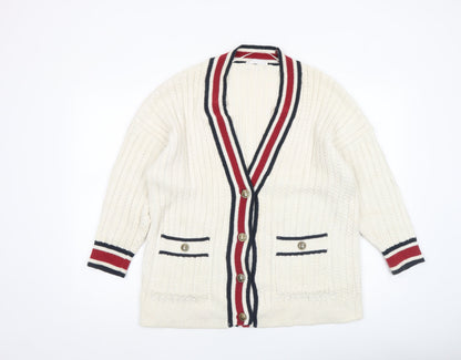 Womens UK Size XS MNG Ivory Cardigan Jumper