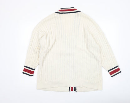 Womens UK Size XS MNG Ivory Cardigan Jumper