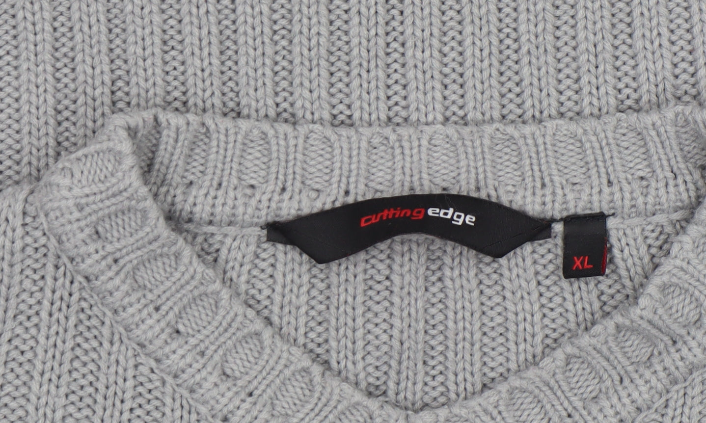Mens UK Size XL Cutting Edge Grey Pullover Jumper
