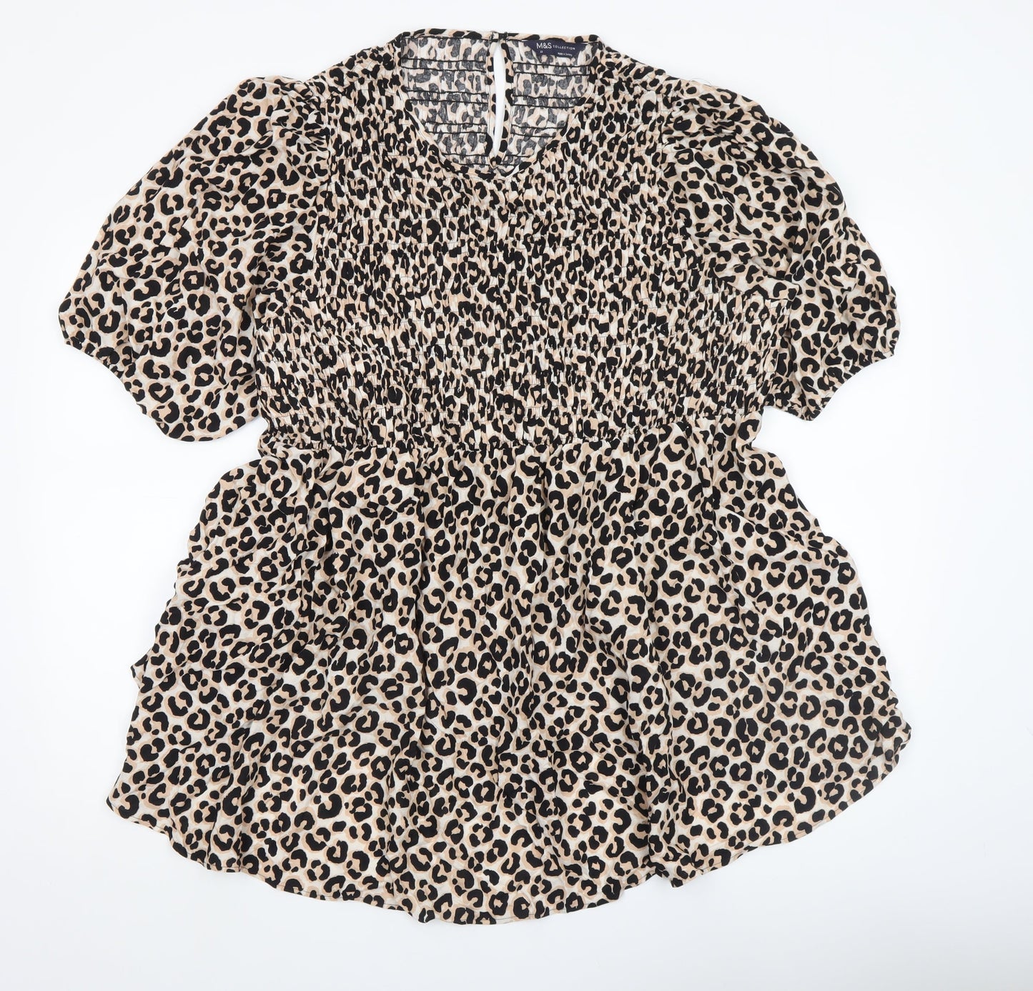 Womens UK Size 22 Marks and Spencer Beige Tunic Blouse