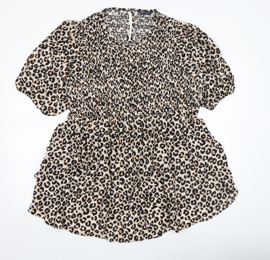 Womens UK Size 22 Marks and Spencer Beige Tunic Blouse
