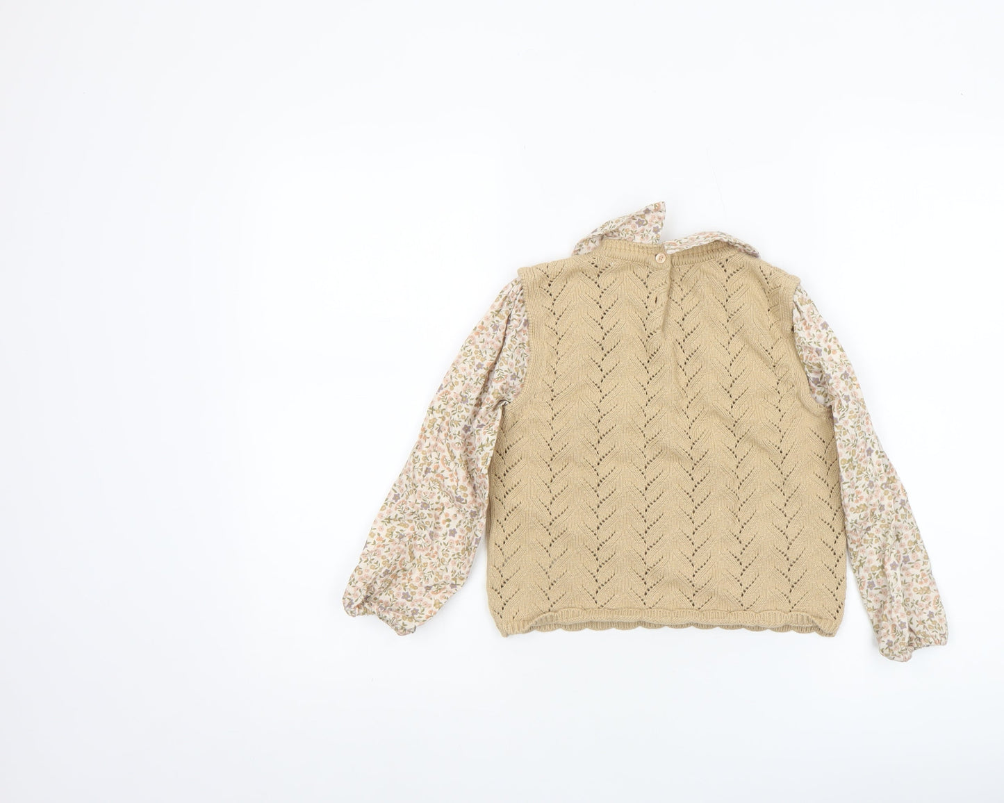Girls UK Size 4 Years NEXT Beige Pullover Jumper