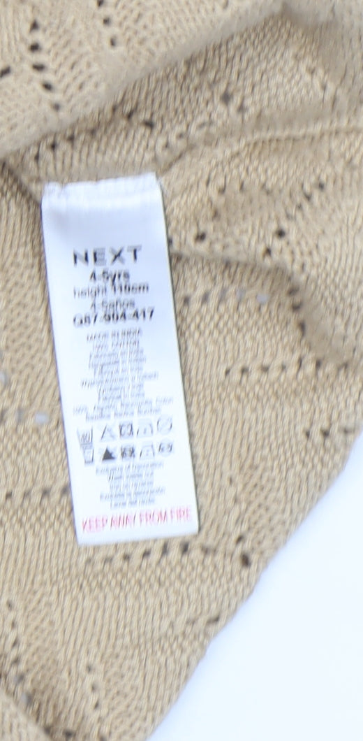 Girls UK Size 4 Years NEXT Beige Pullover Jumper
