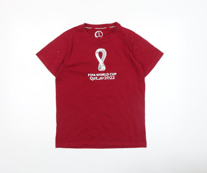 Boys UK Size 13-14 Years FIFA World Cup Red BasicPulloverJersey T-Shirt