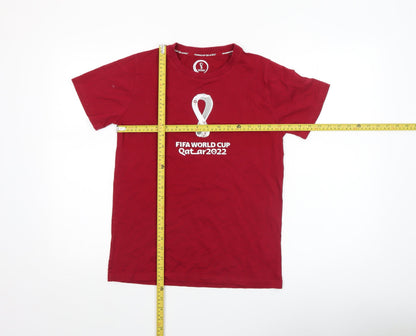 Boys UK Size 13-14 Years FIFA World Cup Red BasicPulloverJersey T-Shirt