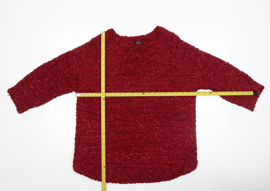 Womens UK Size L BM Collection Red Pullover Jumper