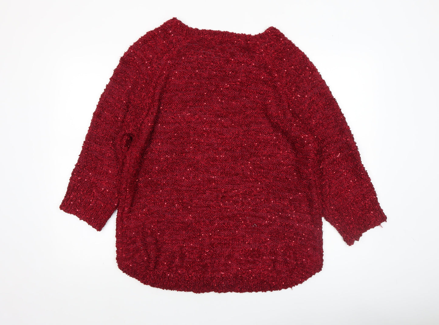 Womens UK Size L BM Collection Red Pullover Jumper