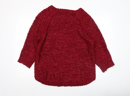 Womens UK Size L BM Collection Red Pullover Jumper