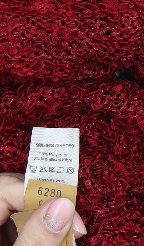 Womens UK Size L BM Collection Red Pullover Jumper