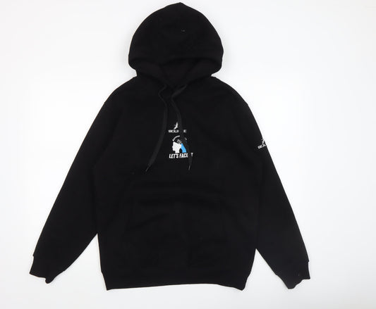 Mens UK Size M Bourke Black Pullover Hoodie