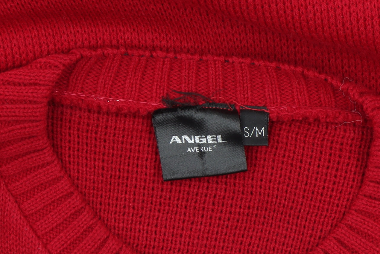 Womens UK Size S Angel Avenue Red Pullover Jumper