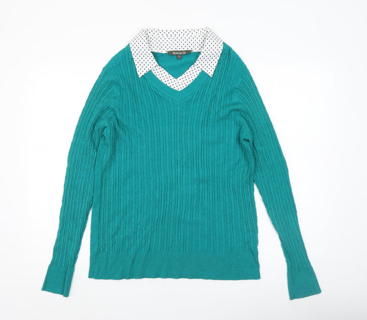 Womens UK Size 16 Bonmarché Green Pullover Jumper