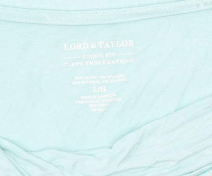 Womens UK Size L LORD & TAYLOR Blue Basic T-Shirt