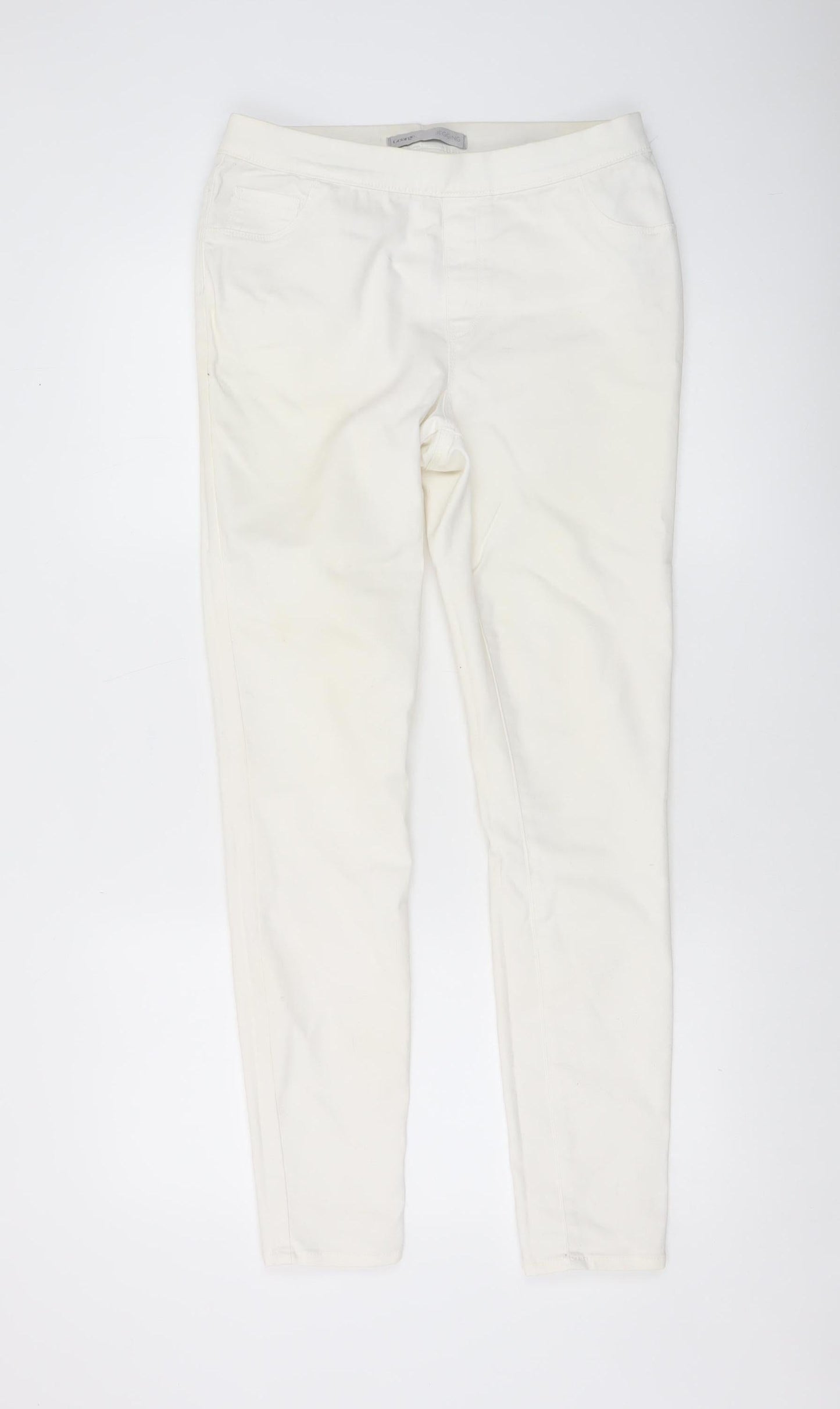Womens UK Size 12 George Slim Fit Skinny Ivory Jeans