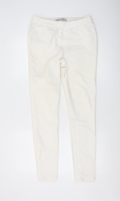 Womens UK Size 12 George Slim Fit Skinny Ivory Jeans