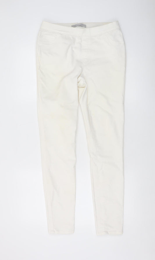 Womens UK Size 12 George Slim Fit Skinny Ivory Jeans