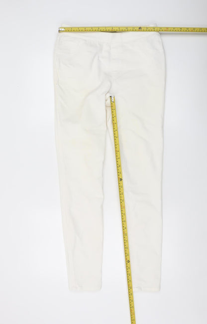 Womens UK Size 12 George Slim Fit Skinny Ivory Jeans