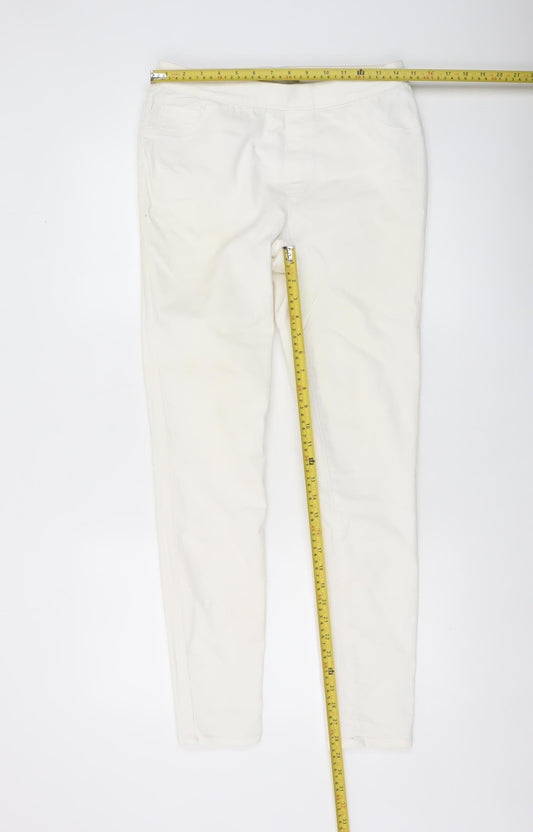 Womens UK Size 12 George Slim Fit Skinny Ivory Jeans
