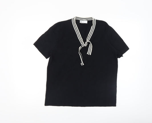 Womens UK Size 18 BHS Black Basic Blouse