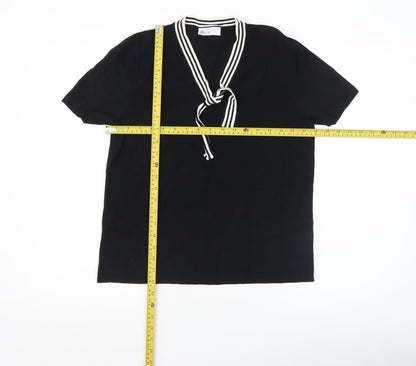 Womens UK Size 18 BHS Black Basic Blouse