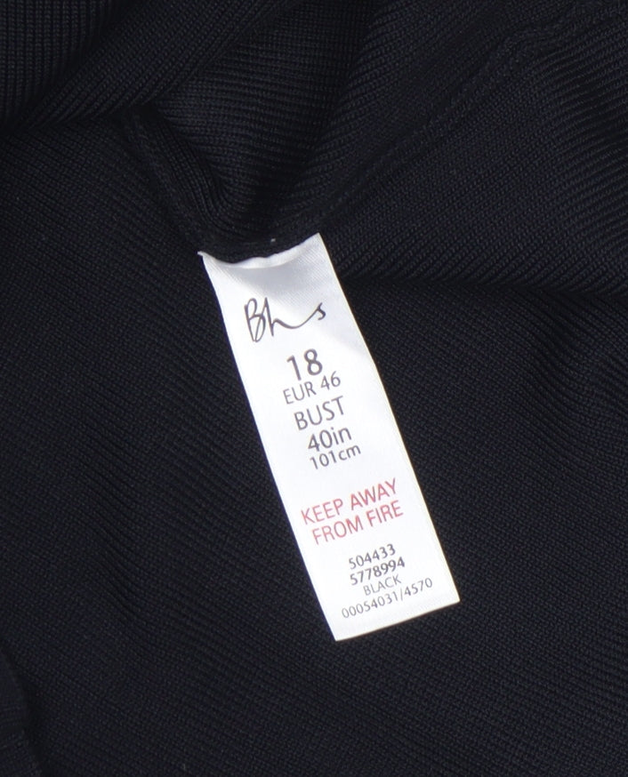 Womens UK Size 18 BHS Black Basic Blouse