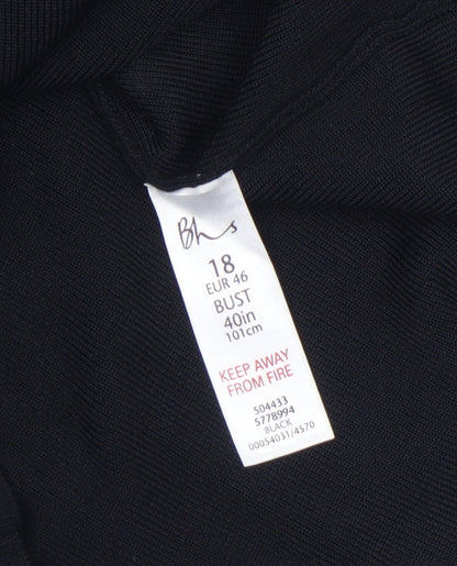 Womens UK Size 18 BHS Black Basic Blouse