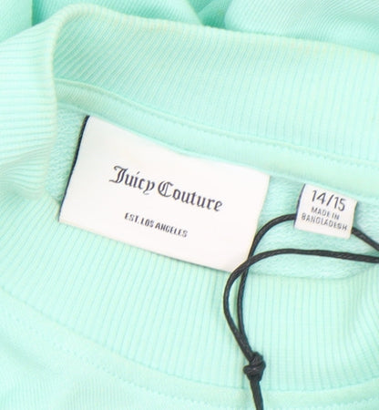 Juicy Couture Girls Green Pullover Sweatshirt Size 14-15 Years Crew Neck