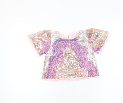 Girls UK Size 3-4 Years H&M Pink Cropped T-Shirt