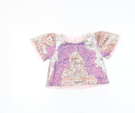 Girls UK Size 3-4 Years H&M Pink Cropped T-Shirt