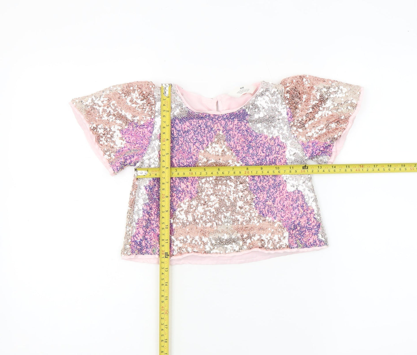 Girls UK Size 3-4 Years H&M Pink Cropped T-Shirt