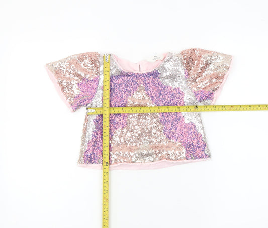Girls UK Size 3-4 Years H&M Pink Cropped T-Shirt