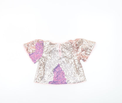Girls UK Size 3-4 Years H&M Pink Cropped T-Shirt