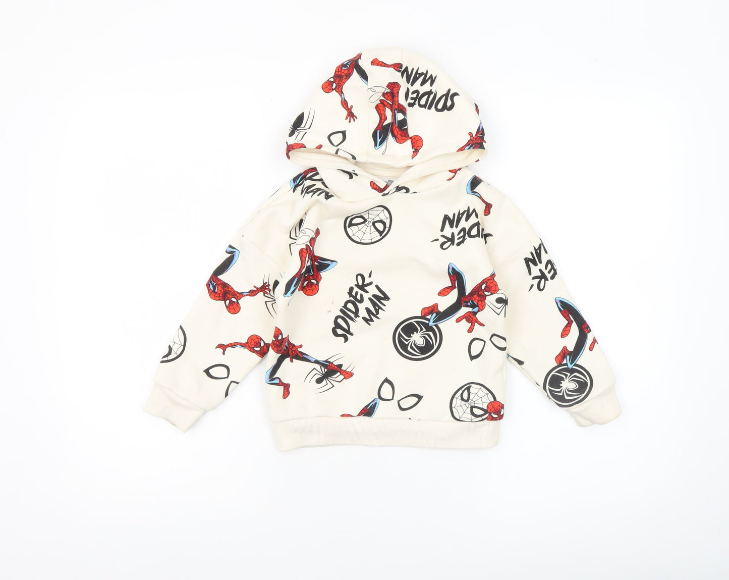 Boys UK Size 3-4 Years Marvel Beige Pullover Hoodie