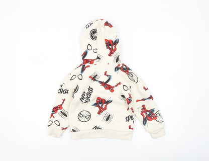 Boys UK Size 3-4 Years Marvel Beige Pullover Hoodie