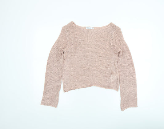 Womens UK Size XS Stradivarius Beige Pullover Jumper