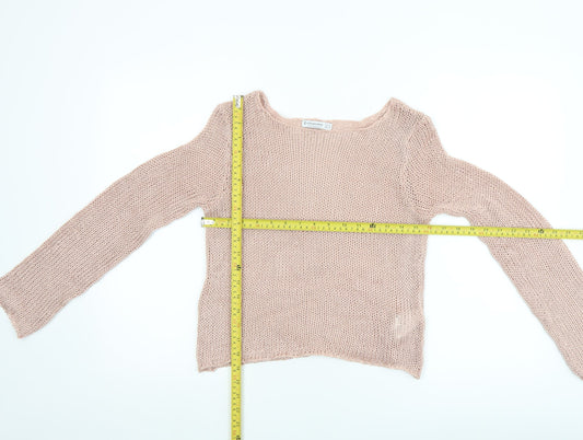 Womens UK Size XS Stradivarius Beige Pullover Jumper