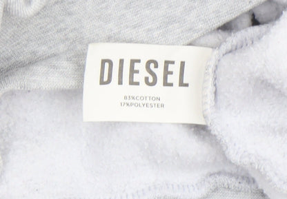 Mens UK Size 2XL Diesel Grey Full Zip Hoodie